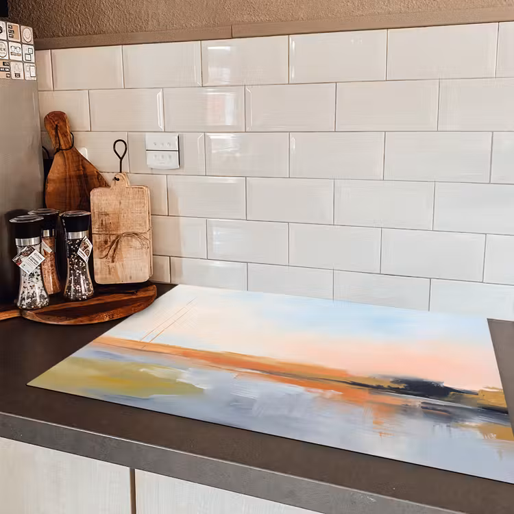 Abstract - Landschap - Horizon - Modern - Kleurrijk Inductie beschermer vinyl 3mm klein -sfeer3