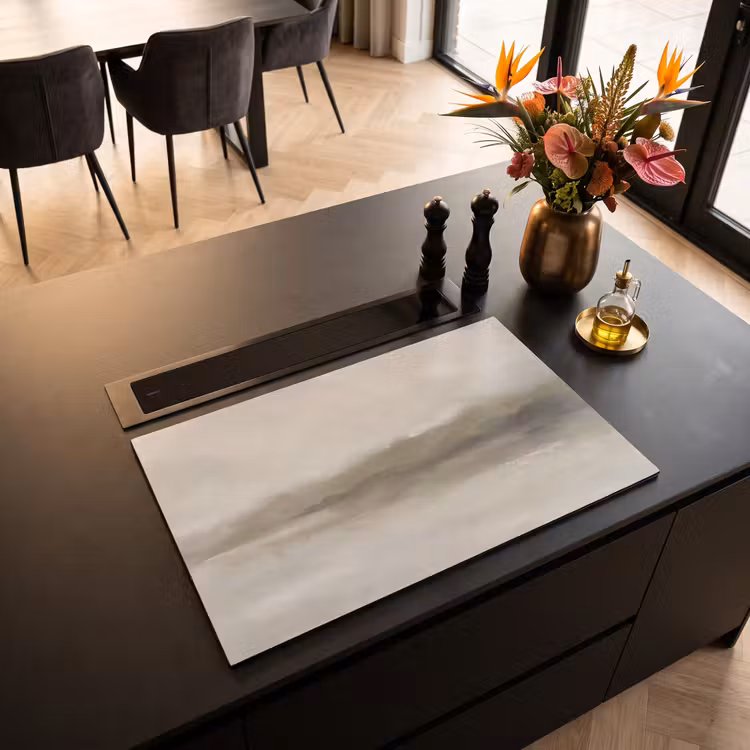 Abstract - Landschap - Nevel - Modern - Grijs Inductie beschermer vinyl 3mm klein -sfeer5