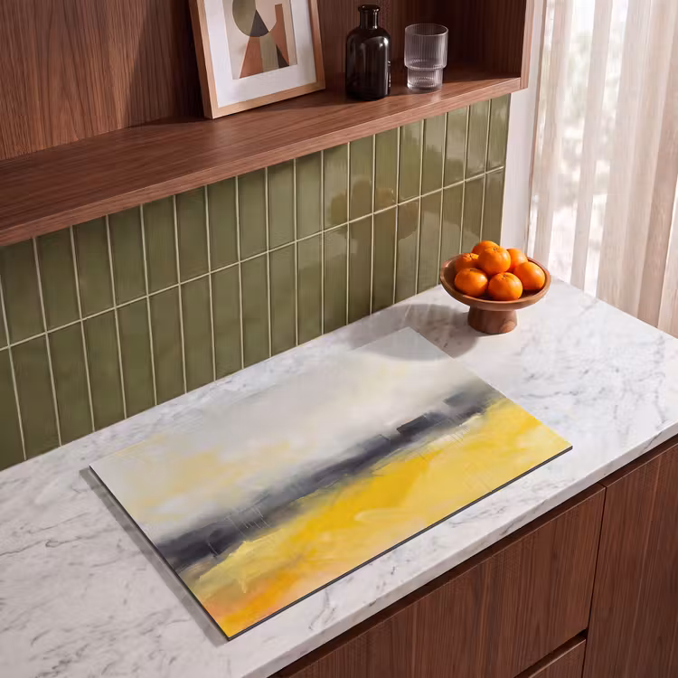 Abstract - Landschap - Modern - Geel Inductie beschermer vinyl 3mm klein -sfeer8