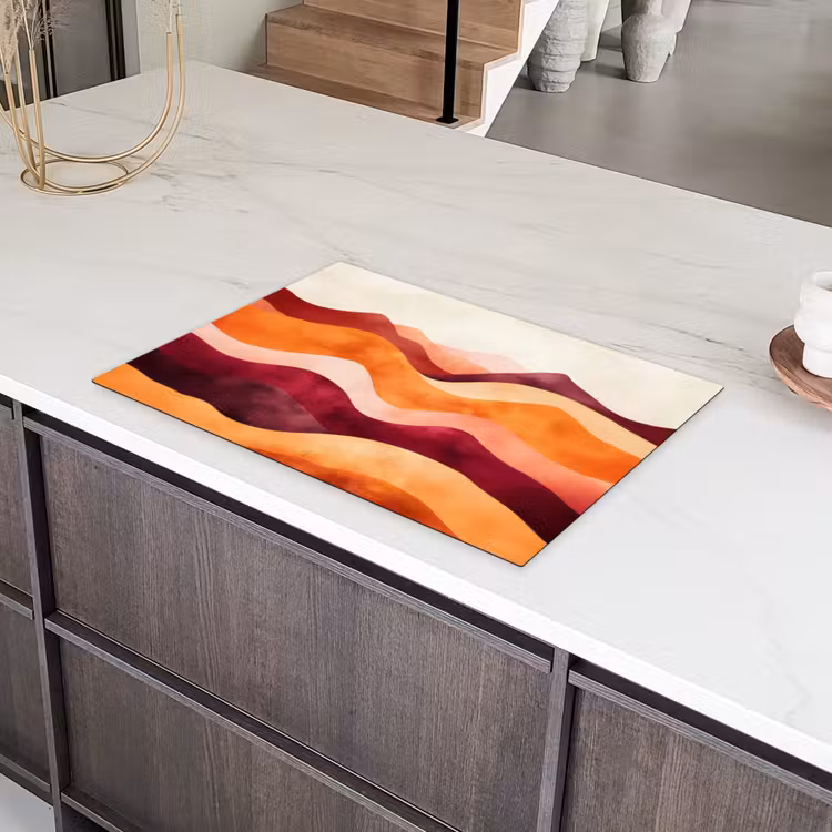 Abstract - Landschap - Golven Inductie beschermer vinyl 3mm klein -sfeer8