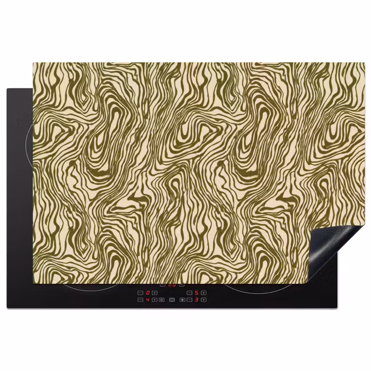 Abstract - Marmer - Groen Inductie beschermer vinyl 3mm klein 276 -3d