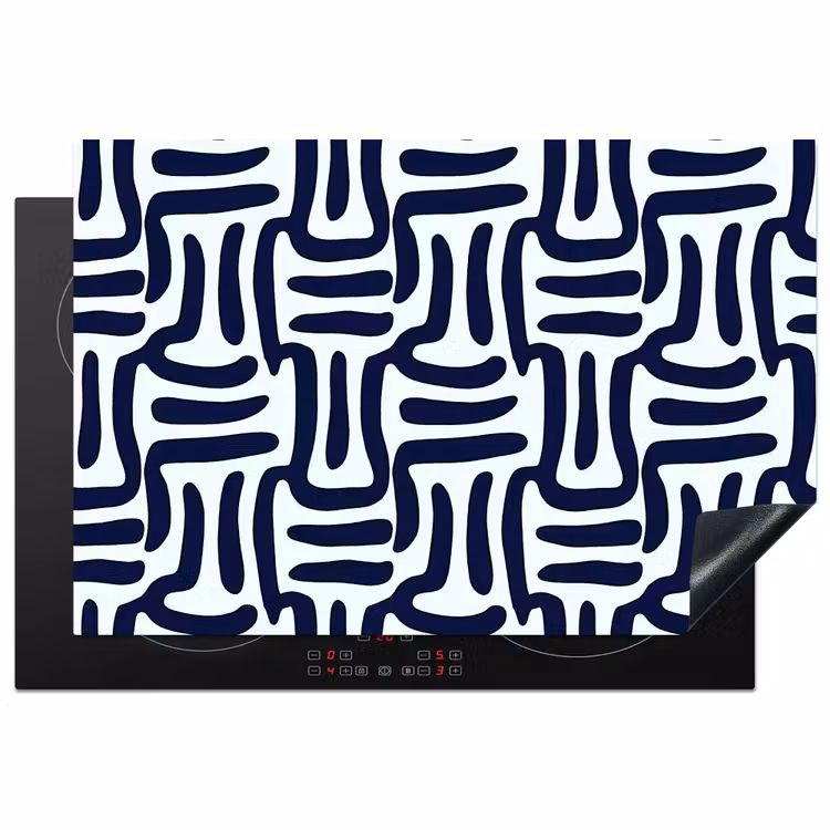 Abstract - Modern - Blauw Inductie beschermer vinyl 3mm klein 276 -3d