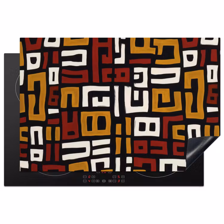 Abstract - Patroon - Rood Inductie beschermer vinyl 3mm klein -3d