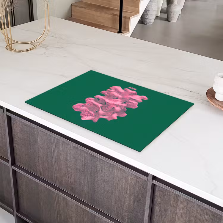 Abstract - Pink - Lijnen - Groen Inductie beschermer vinyl 3mm klein -sfeer8