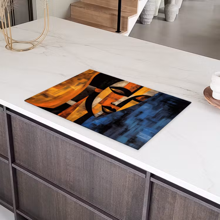 Abstract - Portret - Kleurvakken Inductie beschermer vinyl 3mm klein -sfeer8