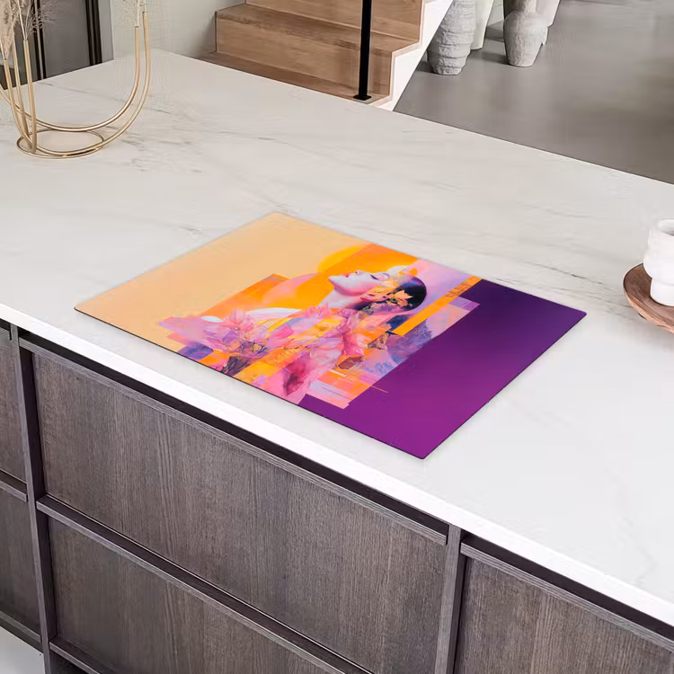 Abstract - Portret - Vrouw - Kleurrijk Inductie beschermer vinyl 3mm klein -sfeer8