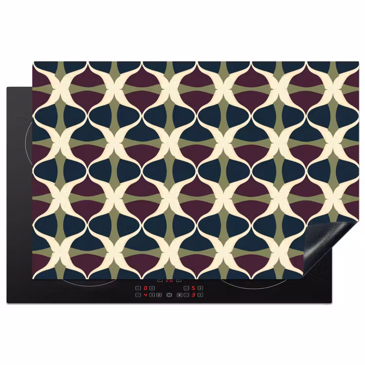 Abstract - Retro - Kleurrijk Inductie beschermer vinyl 3mm klein 276 -3d