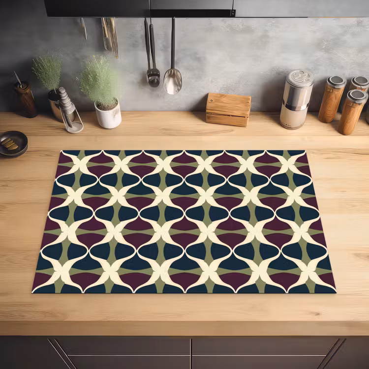Abstract - Retro - Kleurrijk Inductie beschermer vinyl 3mm klein 276 -sfeer5