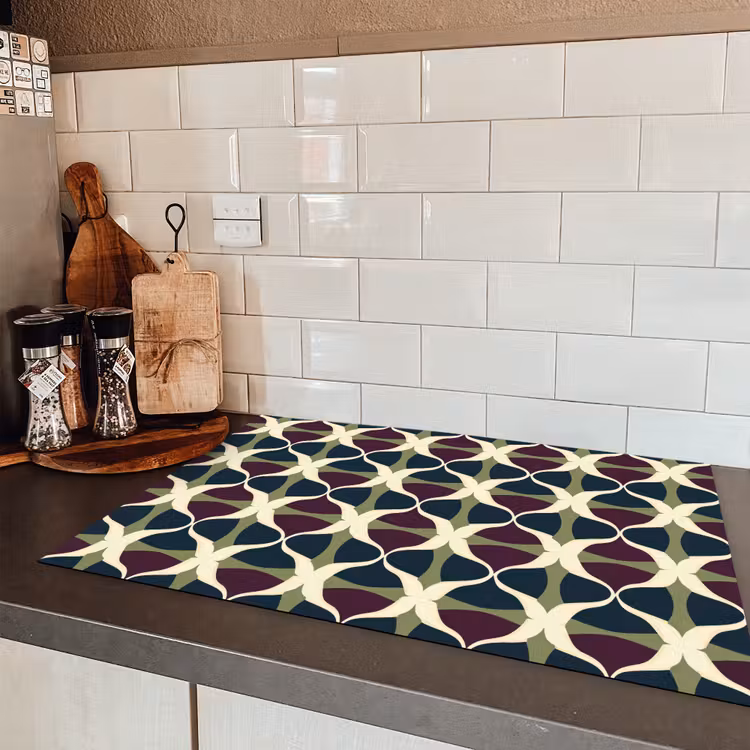 Abstract - Retro - Kleurrijk Inductie beschermer vinyl 3mm klein 276 -sfeer3