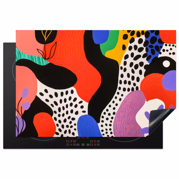 Abstract - Vormen - Kleuren - Stippen Inductie beschermer vinyl 3mm klein -3d
