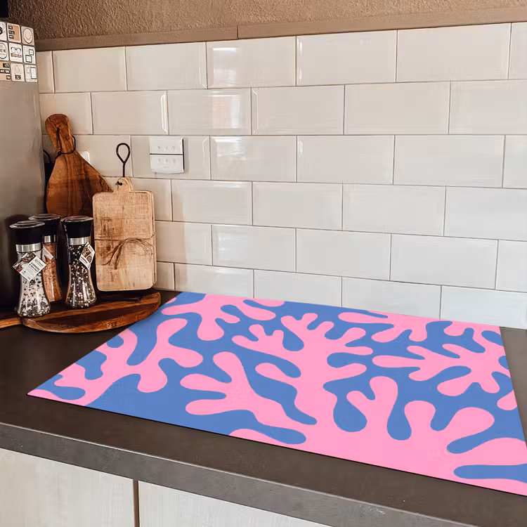 Abstract - Vormen - Roze - Blauw Inductie beschermer vinyl 3mm klein -sfeer3