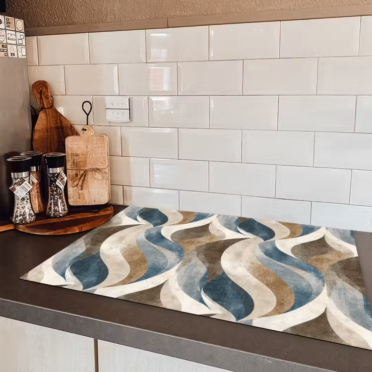 Abstract - Golven - Kleurrijk Inductie beschermer vinyl 3mm klein 276 -sfeer3
