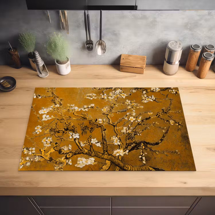 Amandelbloesem - Kunst - Van Gogh - Goud Inductie beschermer vinyl 3mm klein -sfeer5