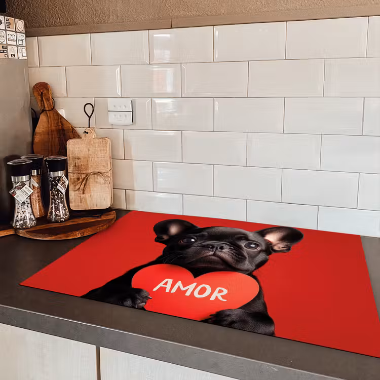 Amor - Hond - Hartje - Rood Inductie beschermer vinyl 3mm klein -sfeer3