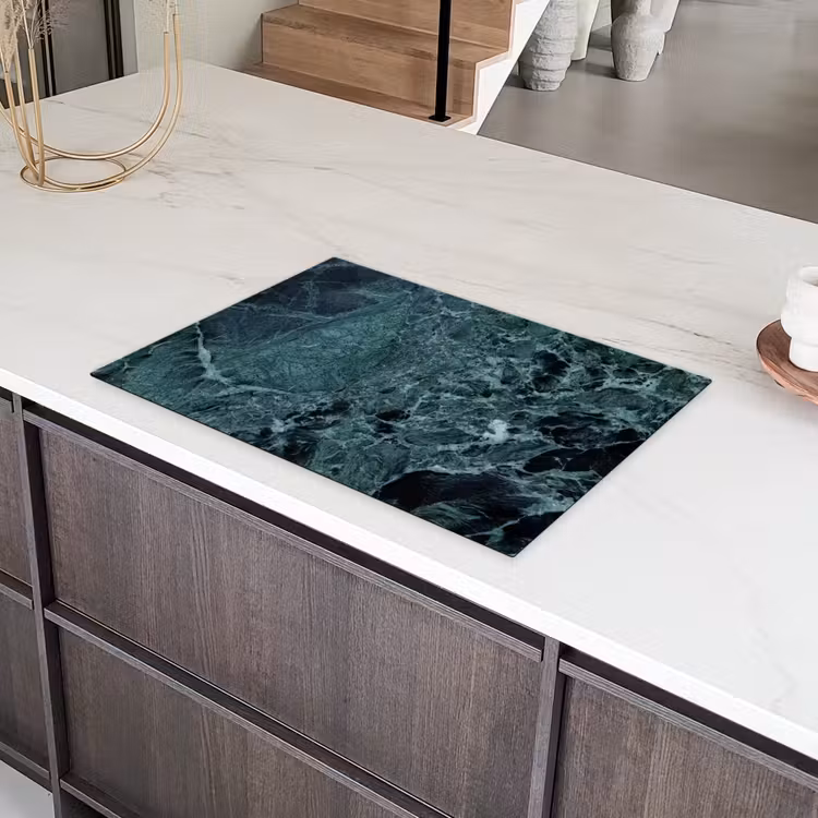 Oeroude Groene Marmerdiepten Inductie beschermer vinyl 3mm klein -sfeer8