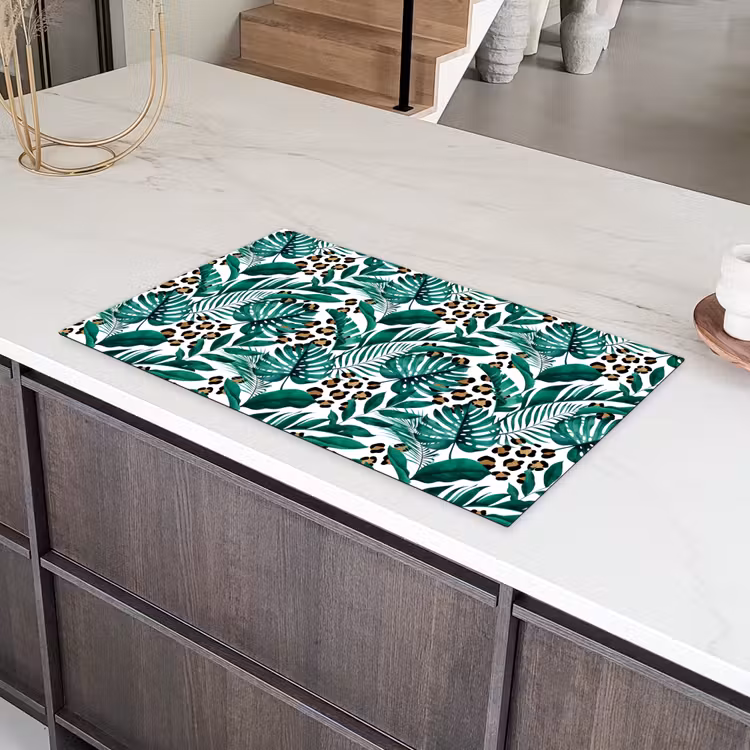 Dierenprint - Panter - Bladeren - Tropisch - Jungle Inductie beschermer vinyl 3mm middel -sfeer8