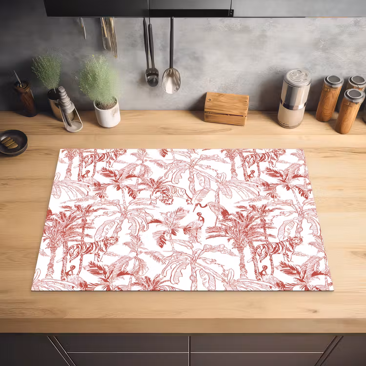 Dieren - Abstract - Rood Inductie beschermer vinyl 3mm klein 276 -sfeer5