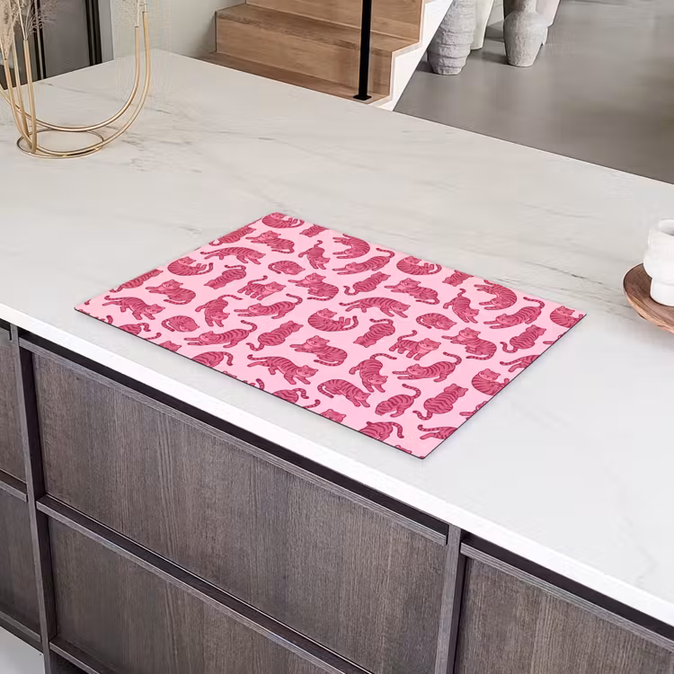 Dieren - Patroon - Roze - Speels - Cartoon Inductie beschermer vinyl 3mm klein -sfeer8