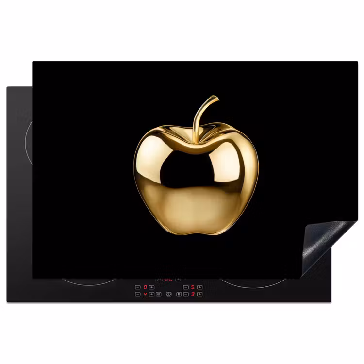 Appel - Goud - Chrome - Zwart Inductie beschermer vinyl 3mm klein -3d