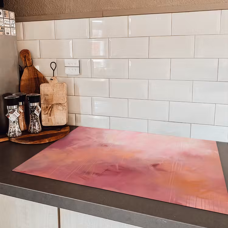 Kunst - Vloeiend - Pastel - Abstract Inductie beschermer vinyl 3mm klein -sfeer3