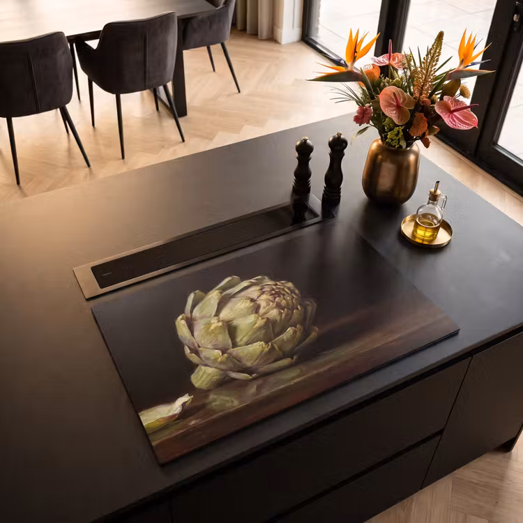 Induction Hob Cover - Artichoke - Food - Classic - Artichok - Eten - Klassiek Inductie beschermer vinyl 3mm klein