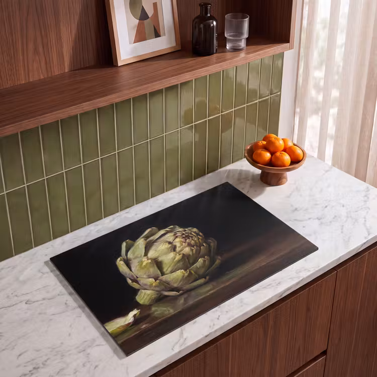 Induction Hob Cover - Artichoke - Food - Classic - Artichok - Eten - Klassiek Inductie beschermer vinyl 3mm klein