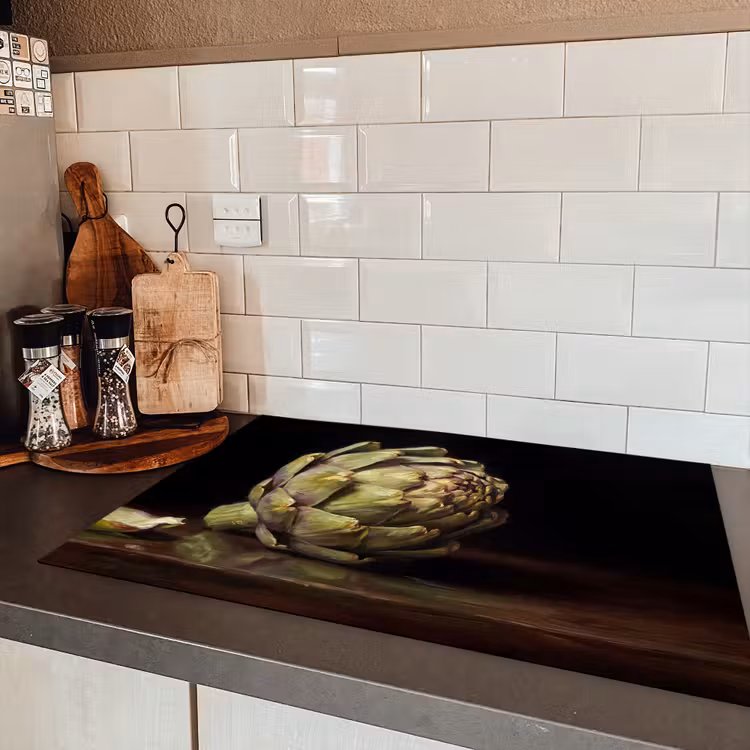 Induction Hob Cover - Artichoke - Food - Classic - Artichok - Eten - Klassiek Inductie beschermer vinyl 3mm klein