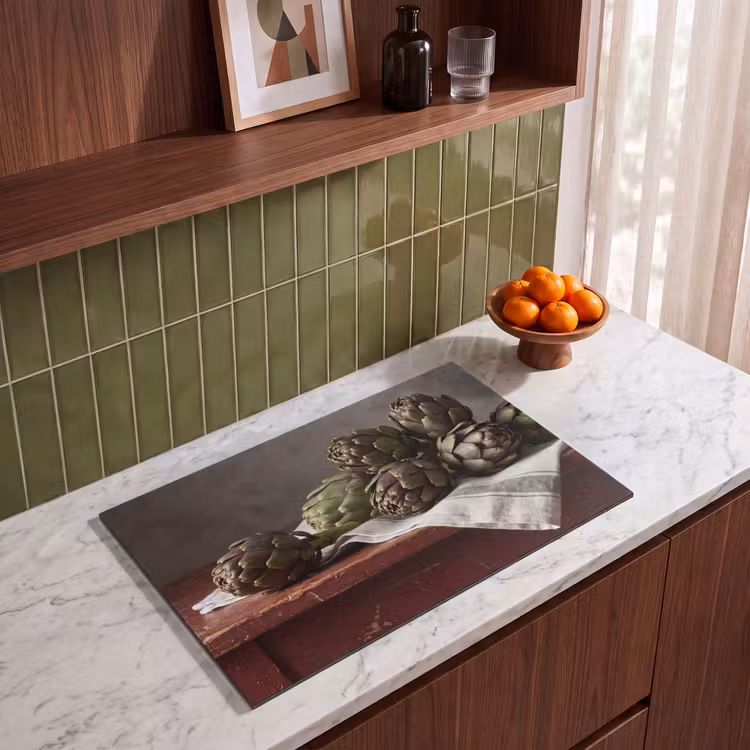 Induction Hob Cover - Artichoke - Food - Rustic - Artisjok - Eten - Rustiek Inductie beschermer vinyl 3mm klein