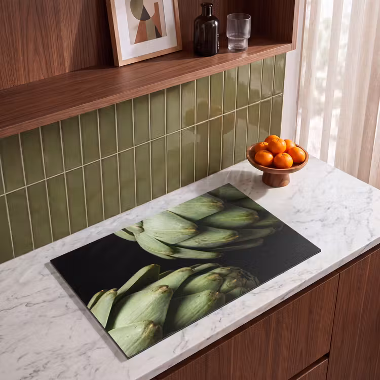Induction Hob Cover - Artichoke - Green - Food - Artisjok - Groen - Eten Inductie beschermer vinyl 3mm klein