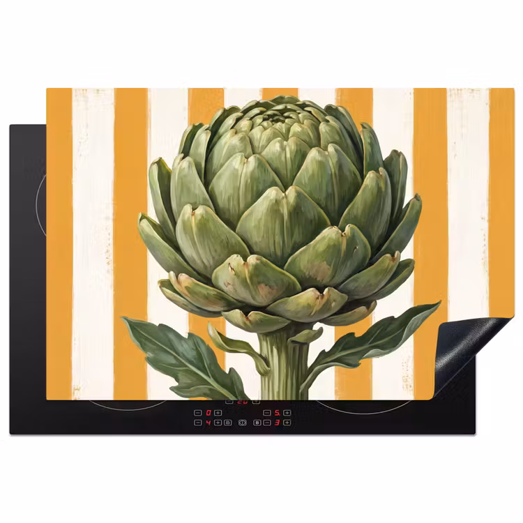 Induction Hob Cover - Artichoke - Modern - Vegetable - Artisjok - Modern - Groente Inductie beschermer vinyl 3mm klein