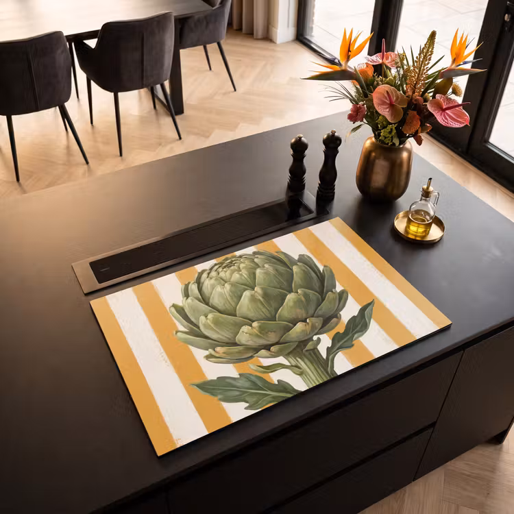 Induction Hob Cover - Artichoke - Modern - Vegetable - Artisjok - Modern - Groente Inductie beschermer vinyl 3mm klein