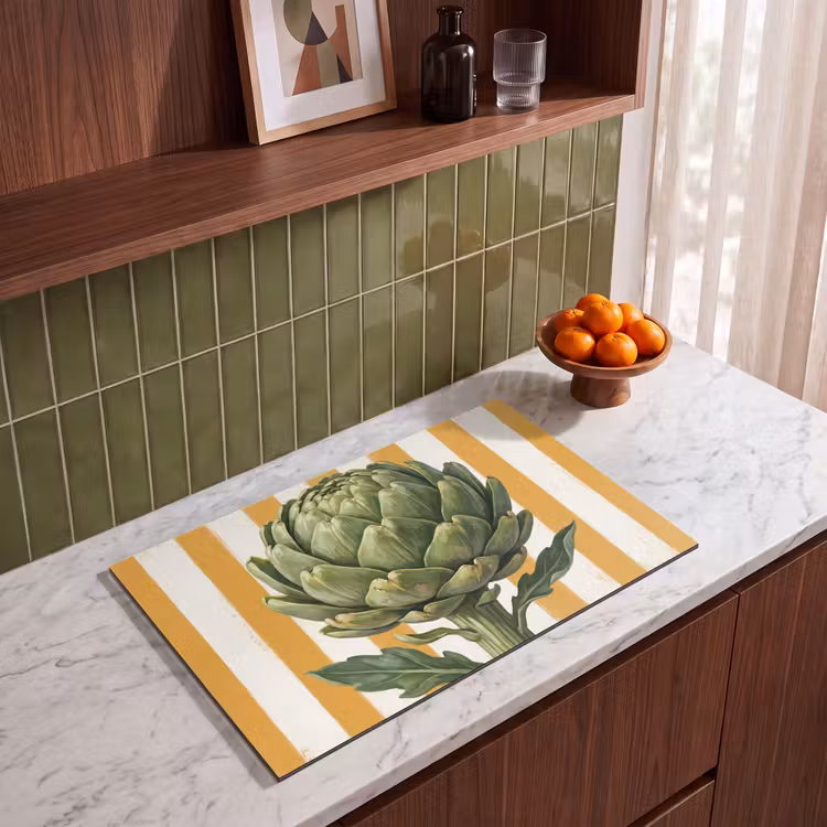 Induction Hob Cover - Artichoke - Modern - Vegetable - Artisjok - Modern - Groente Inductie beschermer vinyl 3mm klein
