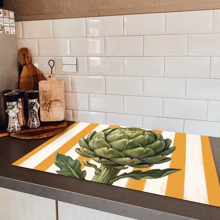 Induction Hob Cover - Artichoke - Modern - Vegetable - Artisjok - Modern - Groente Inductie beschermer vinyl 3mm klein
