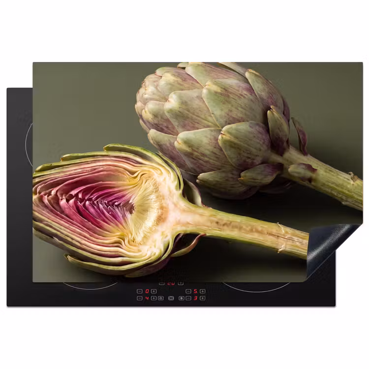 Induction Hob Cover - Artichoke - Purple - Food - Artisjok - Paars - Voedsel Inductie beschermer vinyl 3mm klein
