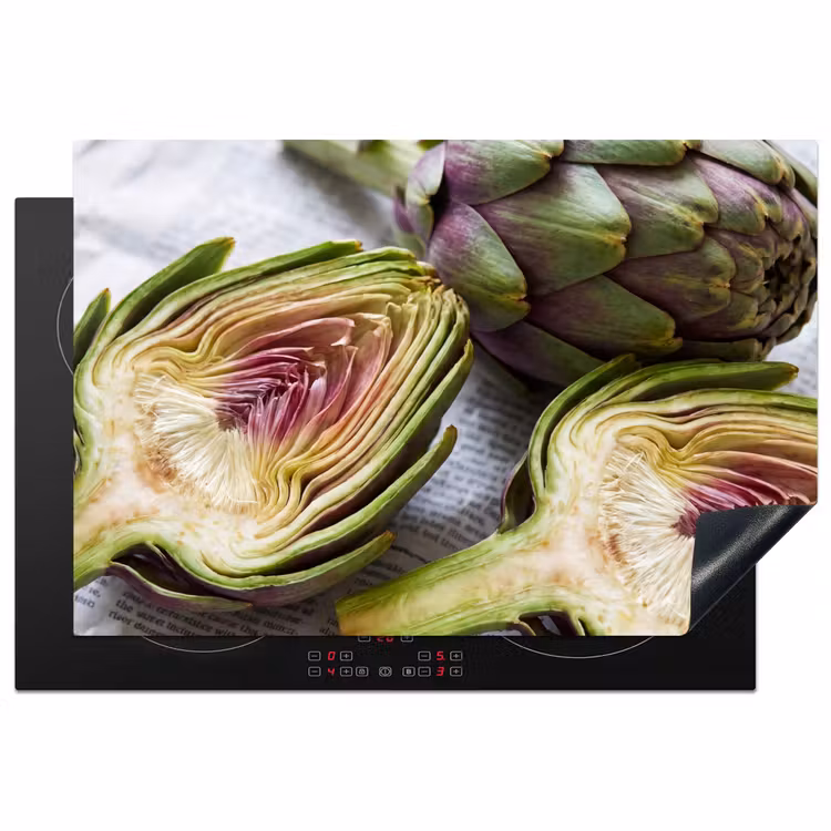 Induction Hob Cover - Artichoke - Sliced - Food - Artisjok - Doorgesneden - Eten Inductie beschermer vinyl 3mm klein
