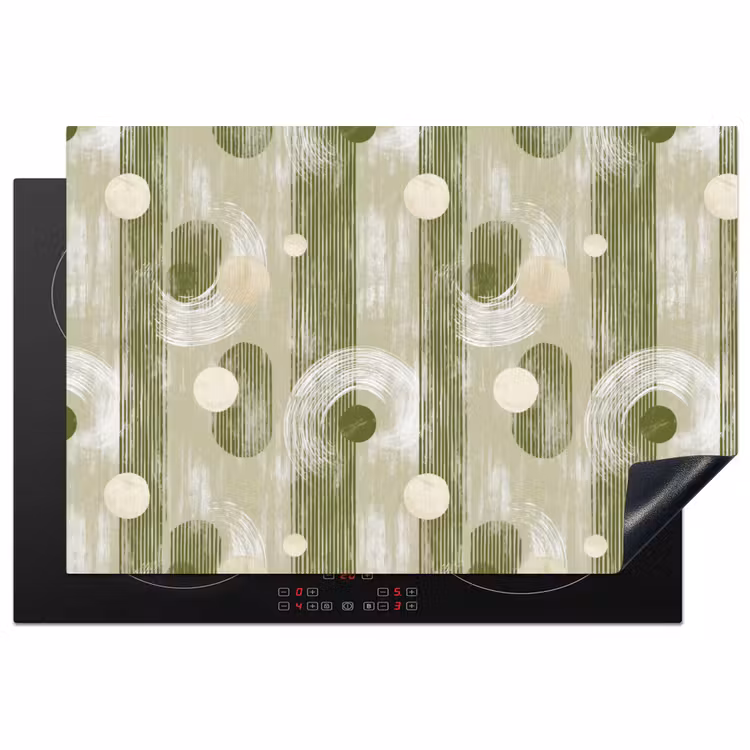 Artistiek - Modern - Groen Inductie beschermer vinyl 3mm klein 276 -3d