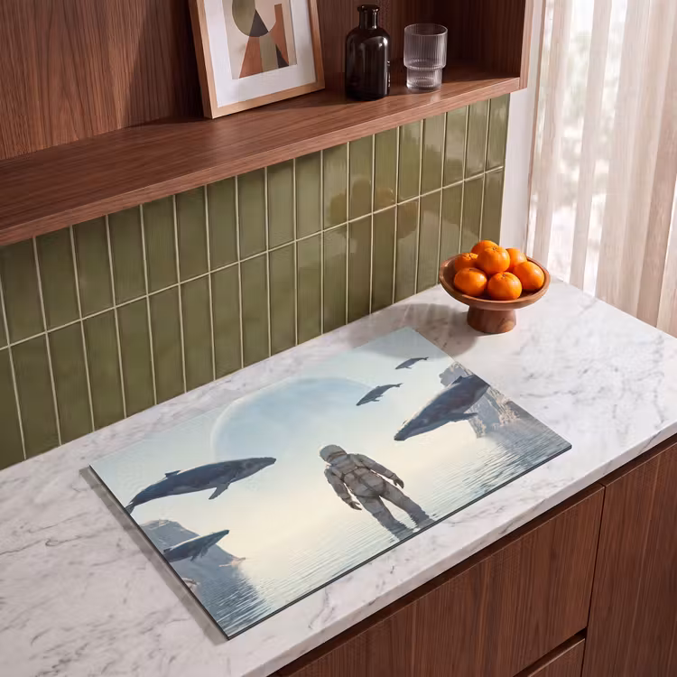 Induction Hob Cover - Astronaut - Whale - Fantasy - Ruimtevaarder - Walvis - Fantasie Inductie beschermer vinyl 3mm klein