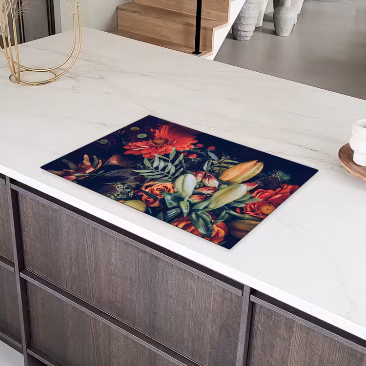 Herfstige Bloemenpracht Inductie beschermer vinyl 3mm klein -sfeer8