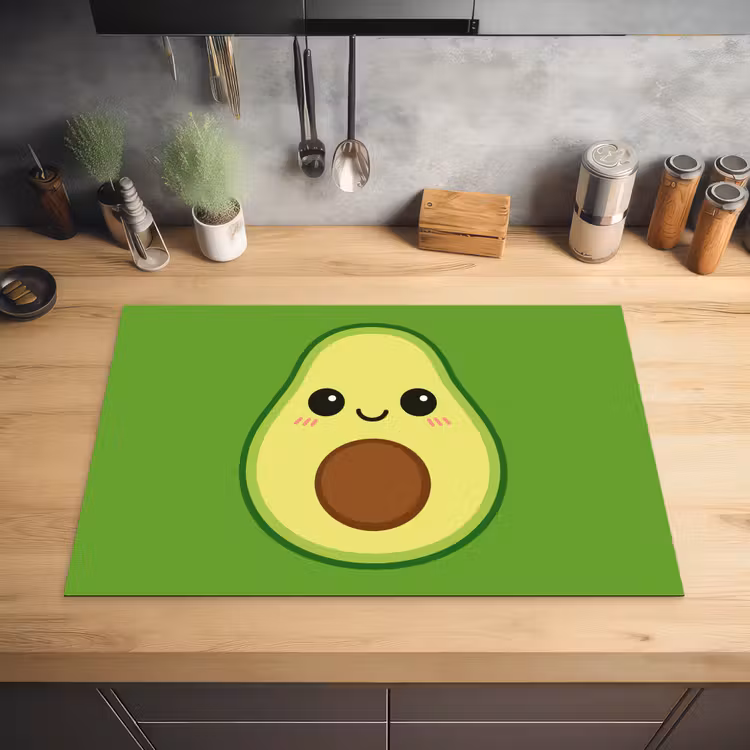Avocado - Groen - Speels Inductie beschermer vinyl 3mm klein -sfeer5