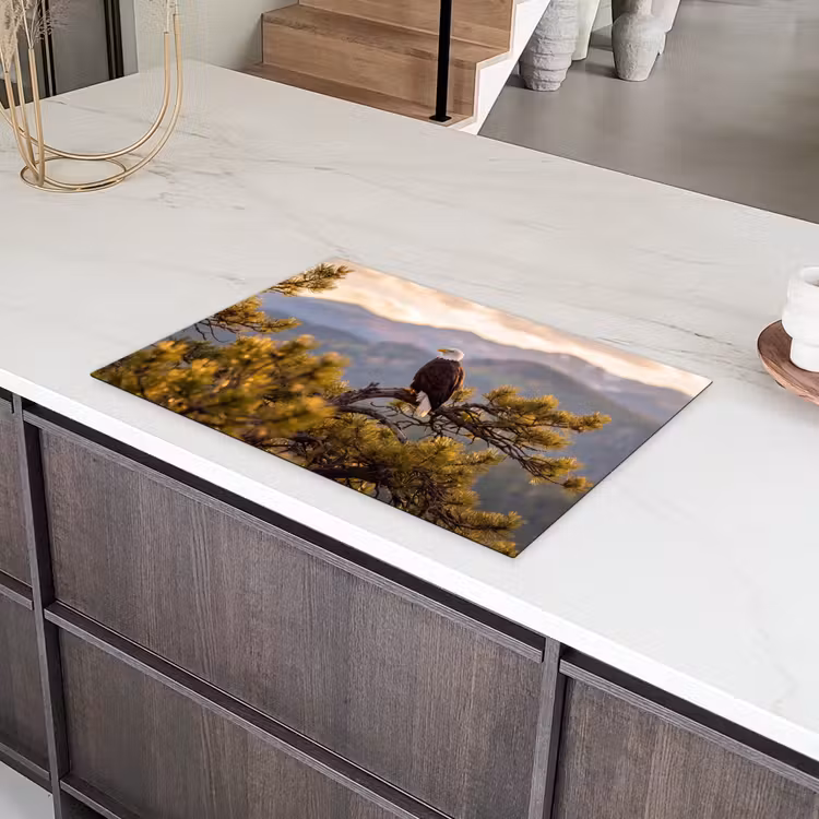 Zeearend - Boom - Bergen - Groen Inductie beschermer vinyl 3mm klein -sfeer8