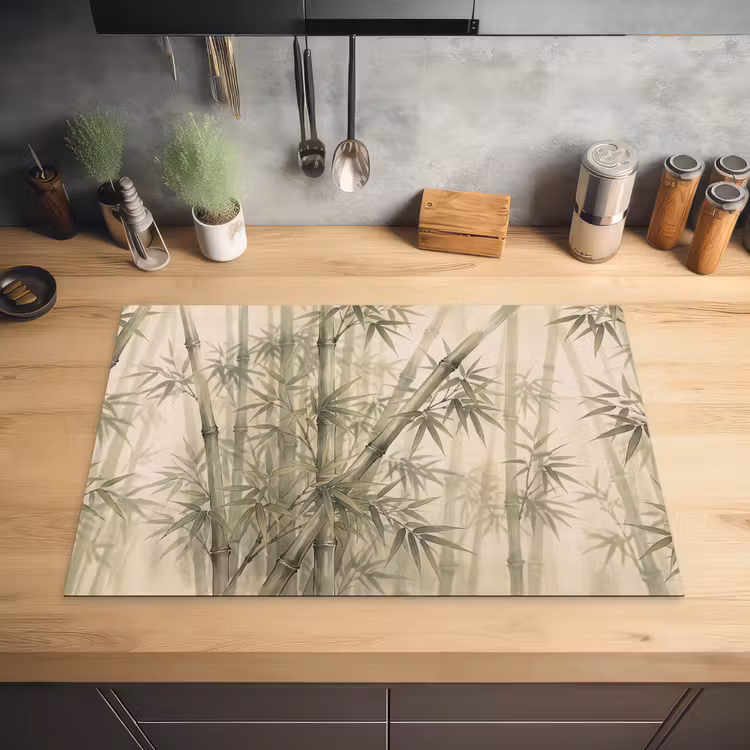 Bamboe - Bladeren - Aziatisch - Groen - Natuur Inductie beschermer vinyl 3mm klein -sfeer5