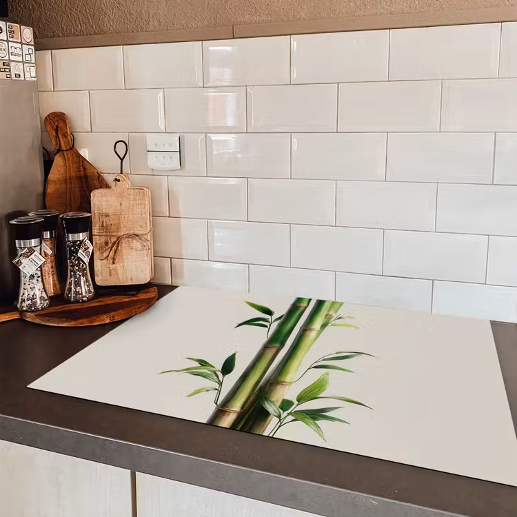 Bamboestengels - Sierlijk - Groen Inductie beschermer vinyl 3mm klein -sfeer3