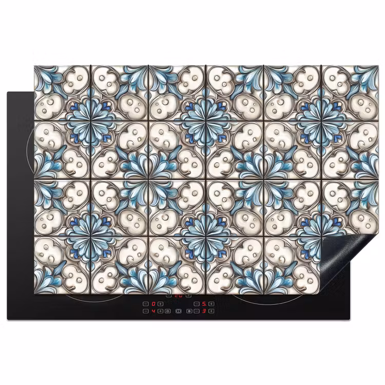 Barok - Tegel - Kleurrijk Inductie beschermer vinyl 3mm klein 276 -3d