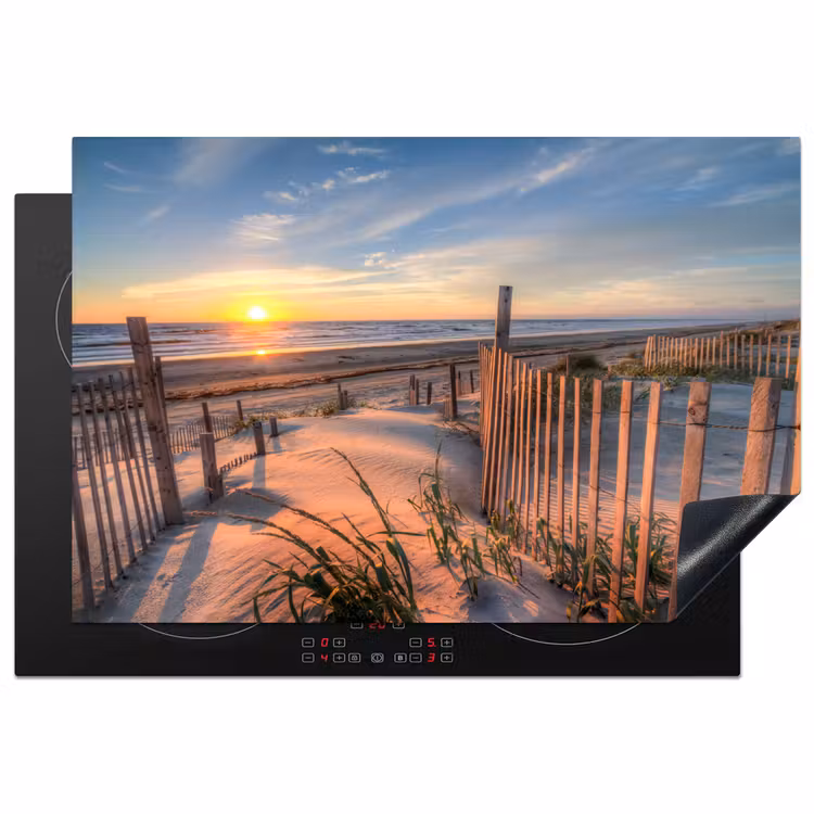 Strand - Zee - Duin - Zonsondergang - Landschap Inductie beschermer vinyl 3mm klein -3d
