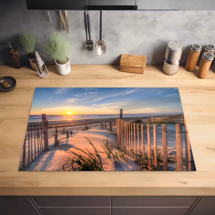 Strand - Zee - Duin - Zonsondergang - Landschap Inductie beschermer vinyl 3mm klein -sfeer5