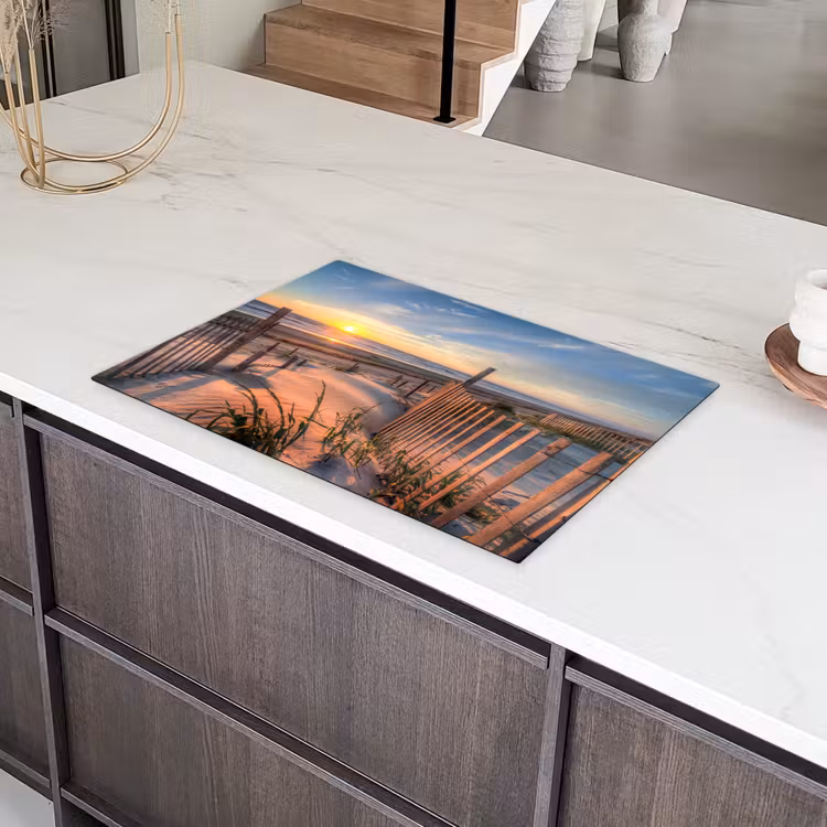 Strand - Zee - Duin - Zonsondergang - Landschap Inductie beschermer vinyl 3mm klein -sfeer8
