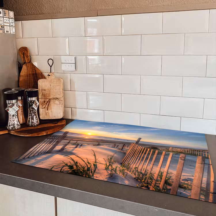 Strand - Zee - Duin - Zonsondergang - Landschap Inductie beschermer vinyl 3mm klein -sfeer3