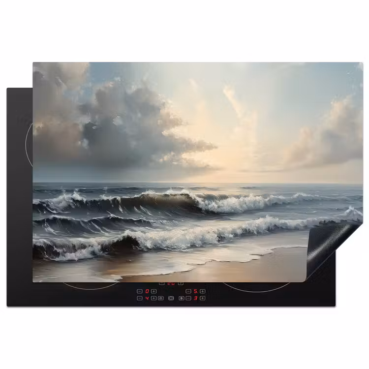 Strand - Zee - Zonsondergang Inductie beschermer vinyl 3mm klein -3d