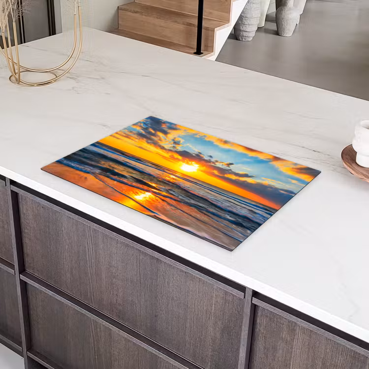 Strand - Zee - Zonsondergnag Inductie beschermer vinyl 3mm klein -sfeer8