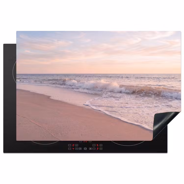 Strand - Zee - Golven - Natuur - Zonsondergang Inductie beschermer vinyl 3mm klein -3d